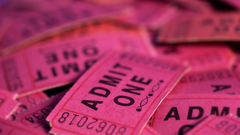 Stock photo of admission tickets