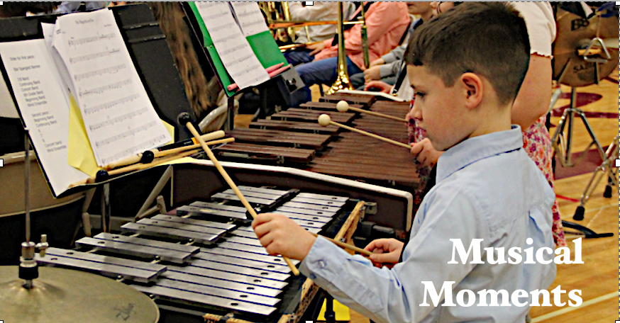 Musical Moments - Pictured, Kelley School student playing an istrument