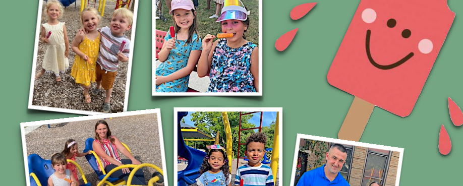 Photos of students and staff at the Popsicles event