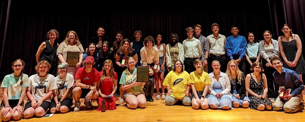 Pictured: Staff and Students of the Newark Drama Club