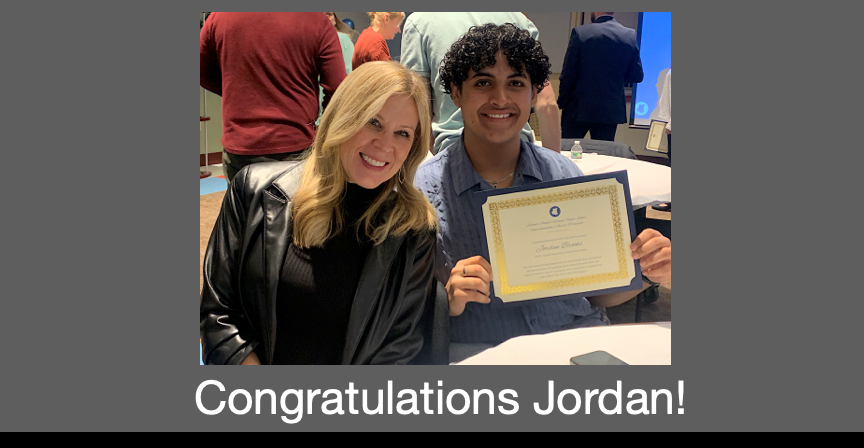 Congratulations Jordan! - Jordan Brooks pictured with Superitendent Susan Hasenauer