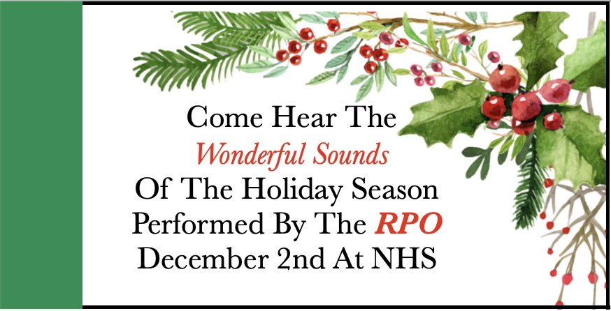 Come hear the wonderful sounds of the holiday season performed by the RPO